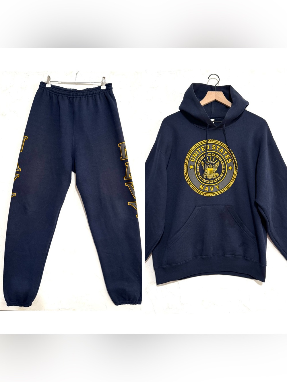 Soffe Made in USA U.S. Navy Hoodie & Sweatpants Set Men’s M Navy Blue